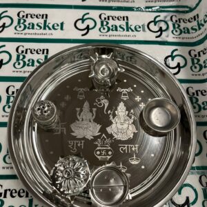 Pooja Thali (Diametre 25cm) 1stk Silver