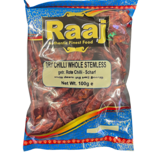 Chilli Whole without Stem / Ganze Chillischoten ohne Stiel 100g Raaj