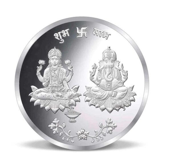 999 Silver Coin with Lakshmiji and Ganeshji 5gms