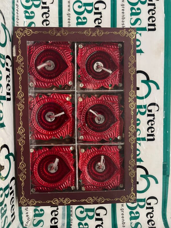 Red diya with gel 6Pcs (MA5)