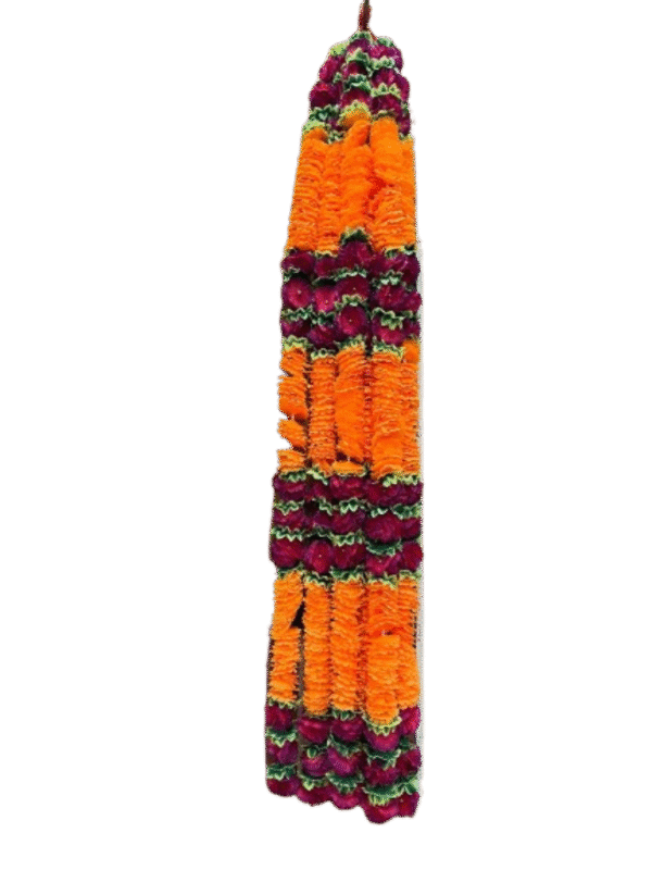Artificial Flower Mala 1.5Meter Orange/Red  (MA3)