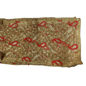 Pooja Chunri Gold with Red Paisley Design 47cm
